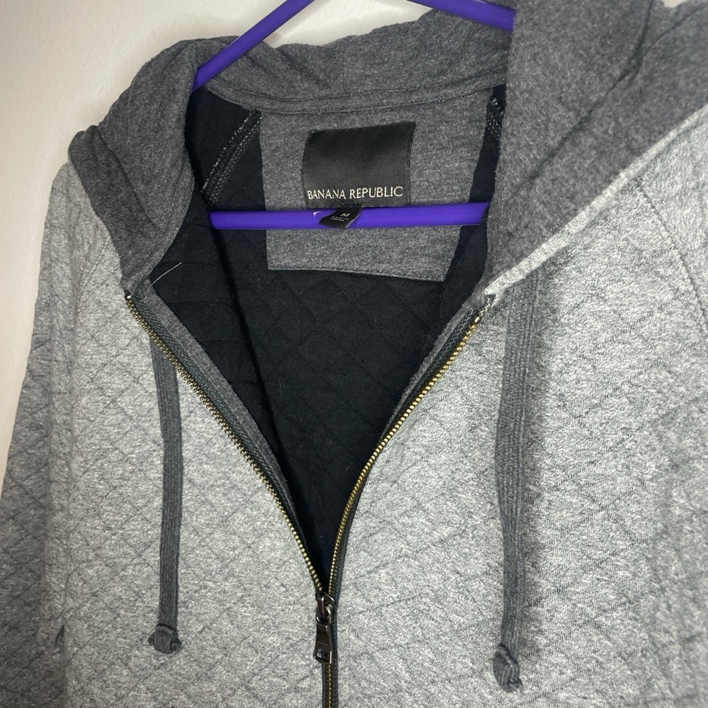 Banana Republic Gray Quilted Men's Sweater
